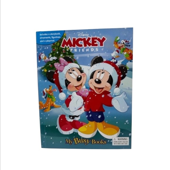 Disney Other - My Busy Books Disney Mickey & Friends Christmas 6 Ornaments 4 Figures & Playmat
